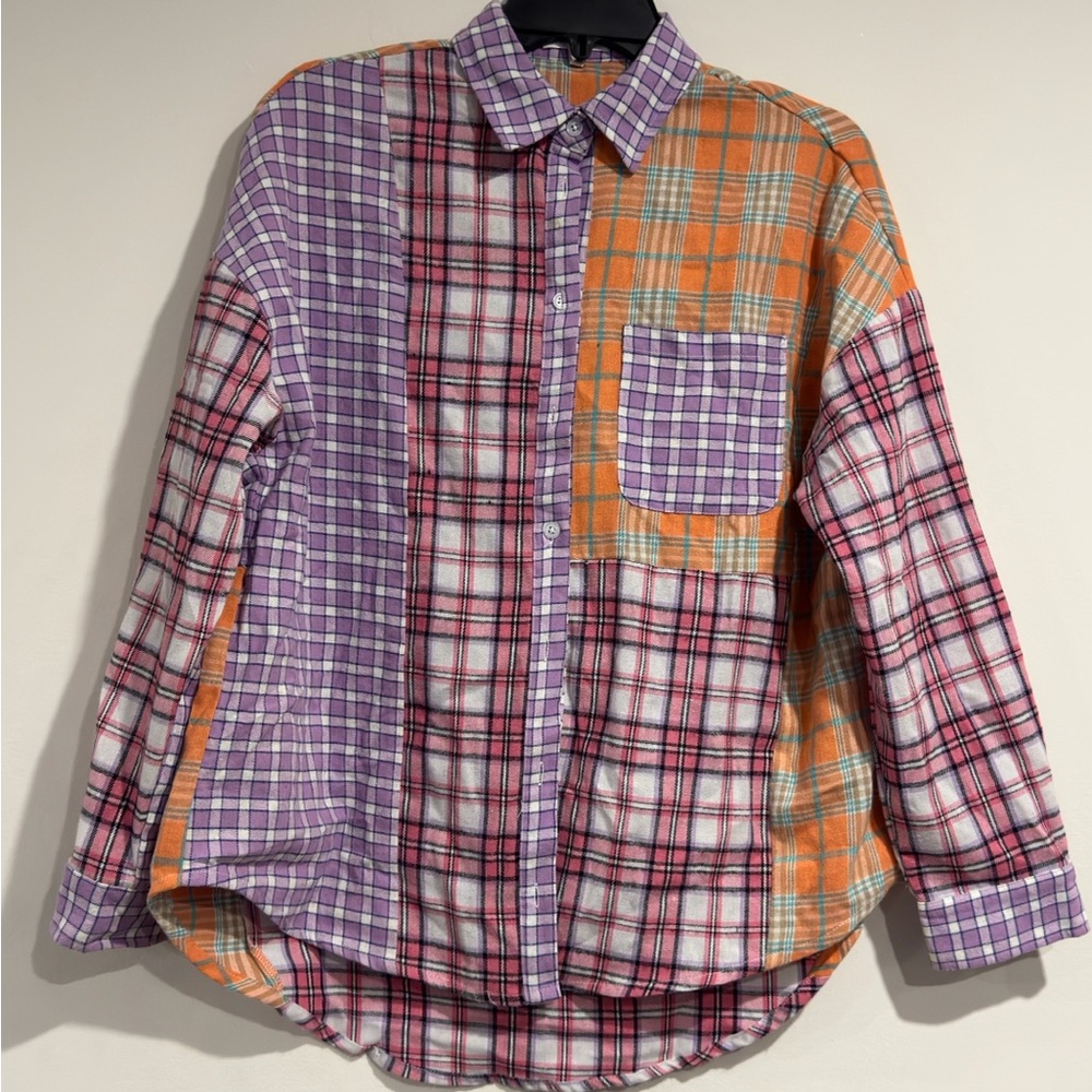 Better Be Women’s Patchwork Plaid Button-Down Shi… - image 3